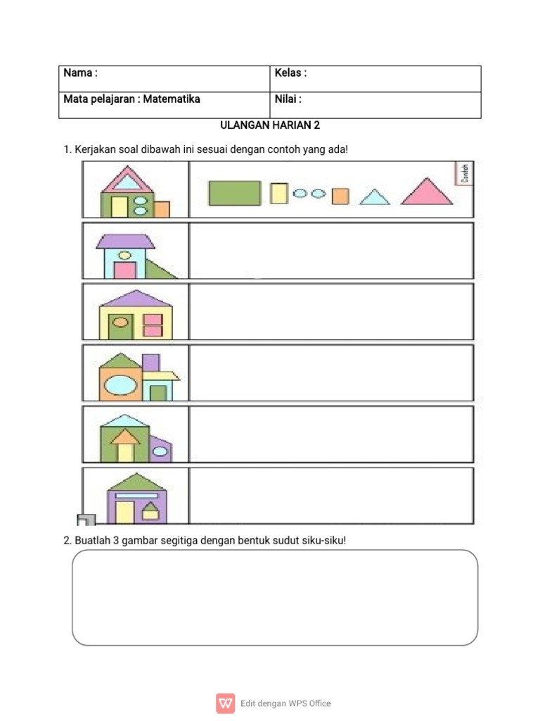 Uh 2 - Matematika - Kelas 2 | PDF