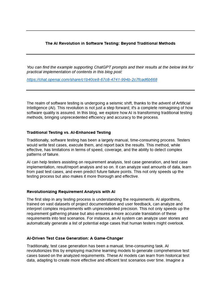 The AI Revolution in Software Testing | PDF