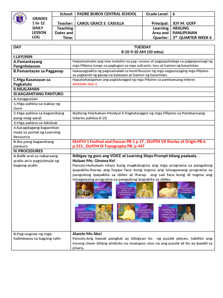 COT 1 Plan | PDF | Philippines
