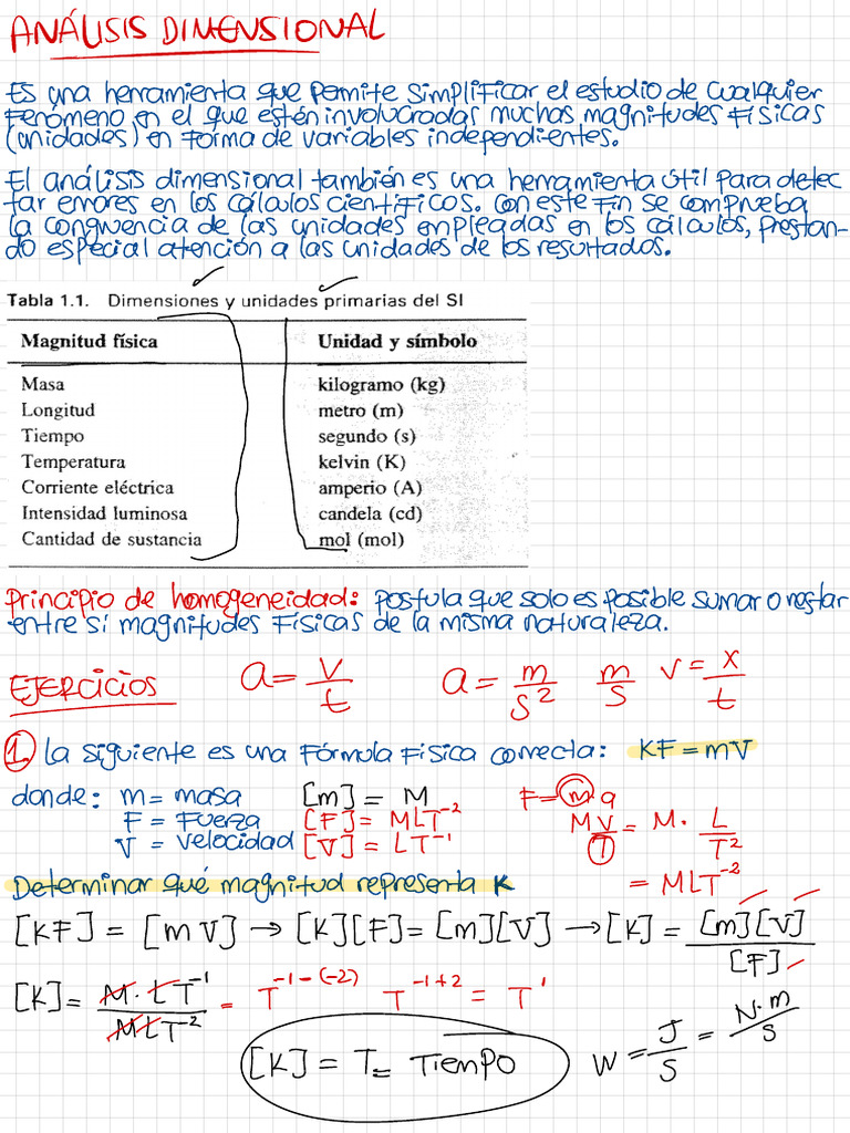 Ejercicios Análisis Dimensional | PDF