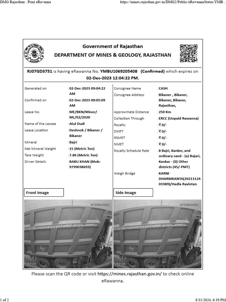 Government of Rajasthan Department of Mines & Geology, Rajasthan | PDF