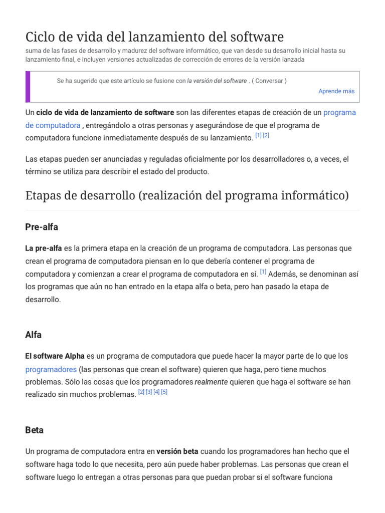Ciclo de Vida de La Versión de Software - Wikipedia en Inglés Simple ...