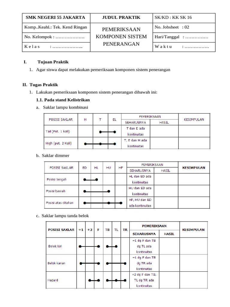 Perawatan Dan Pemeriksaan Sistem Penerangan | PDF