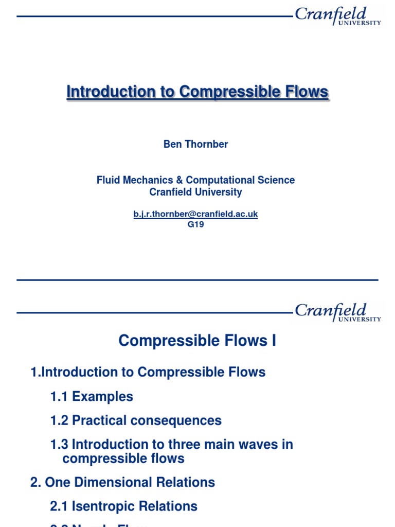 Introduction to Compressible Flows | PDF | Compressible Flow | Shock Wave
