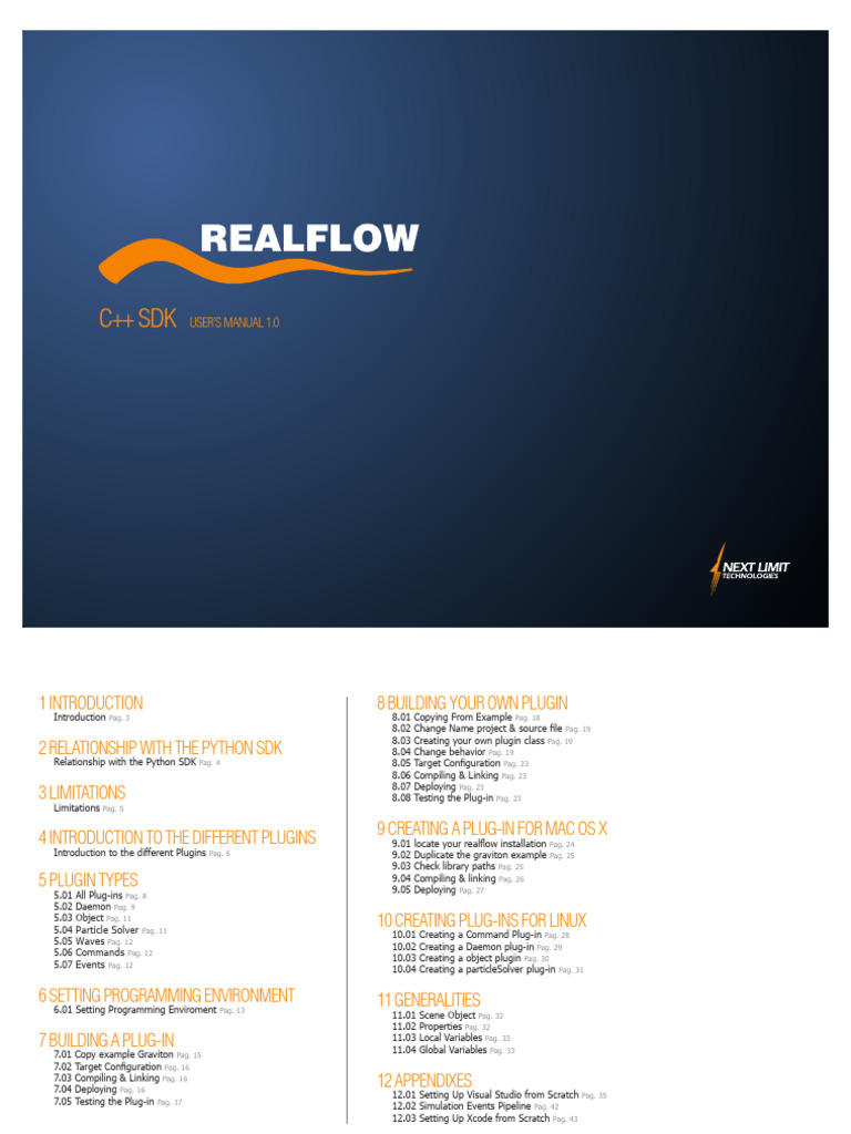 Realflow C++ SDK Users Manual | PDF | C++ | Computer File