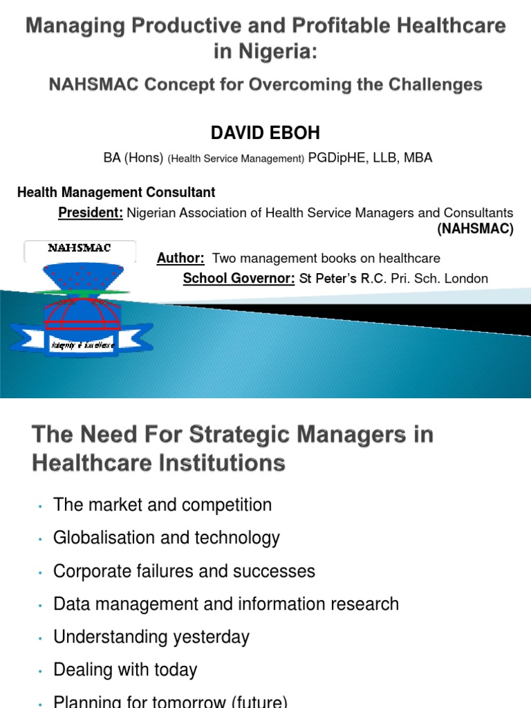 Managing Productive and Profitable Healthcare in Nigeria | PDF | Health ...