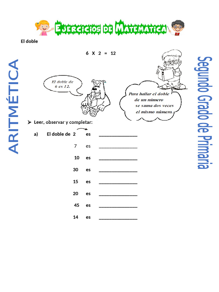 El Doble para Segundo de Primaria | PDF