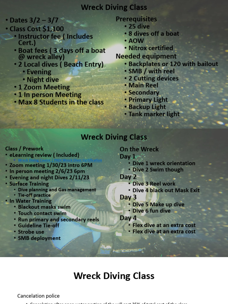Wreck Dive Class | PDF