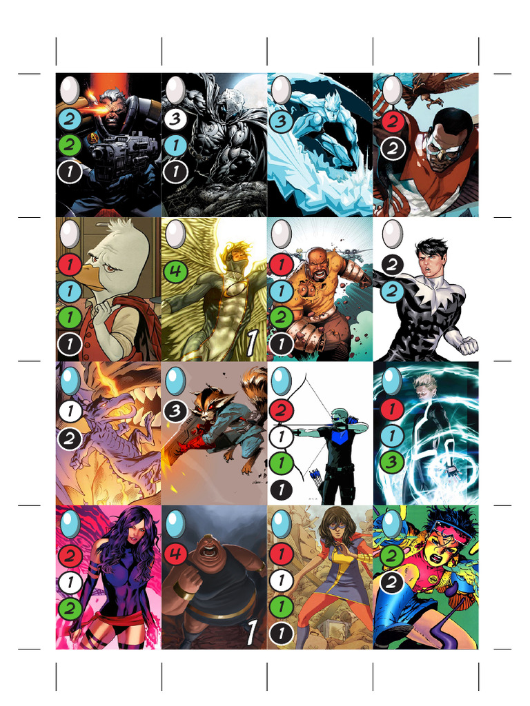 Marvel Splendor Printable Cards | PDF