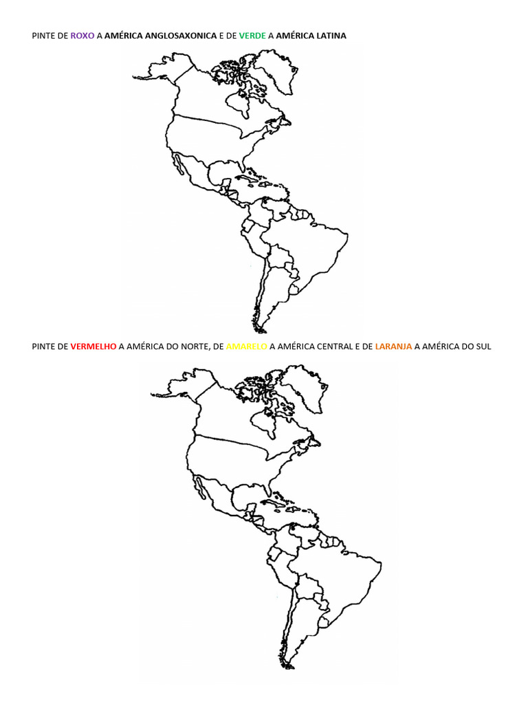 Mapas Regionalização Do Continente Americano | PDF