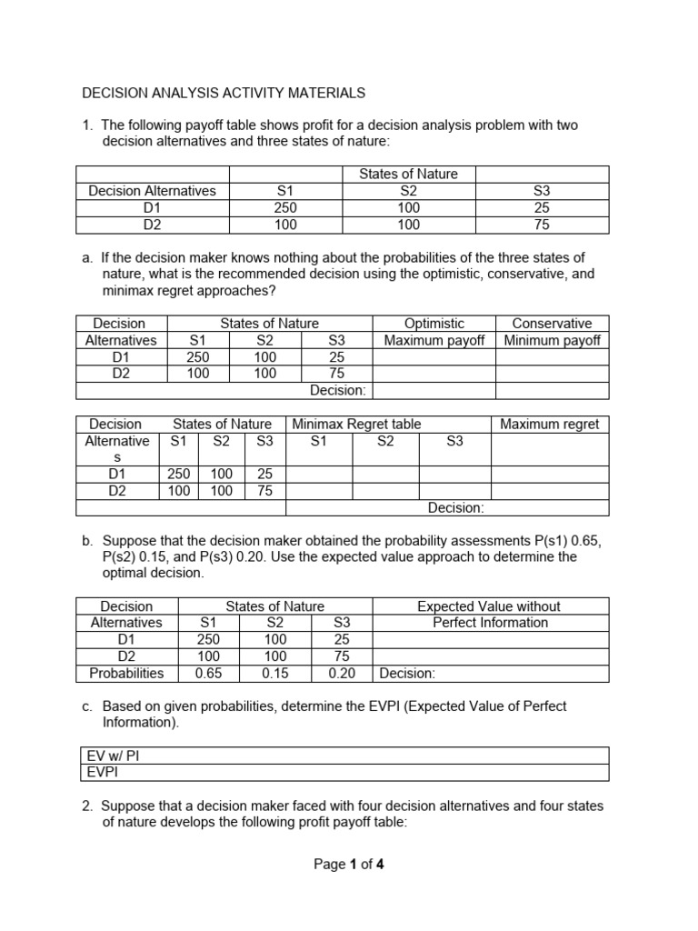 Decision Analysis for Hudson Corporation | PDF | Mathematical Economics ...