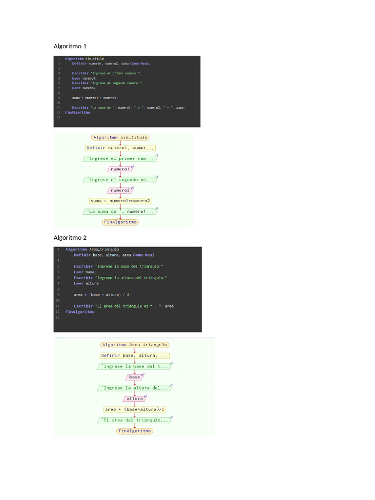Algoritmos y Diagramas Pseint | PDF