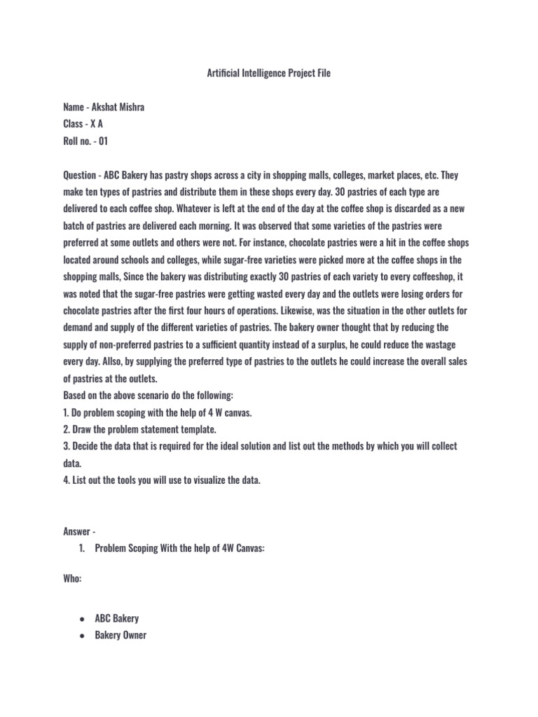 Artificial Intelligence Project File | PDF