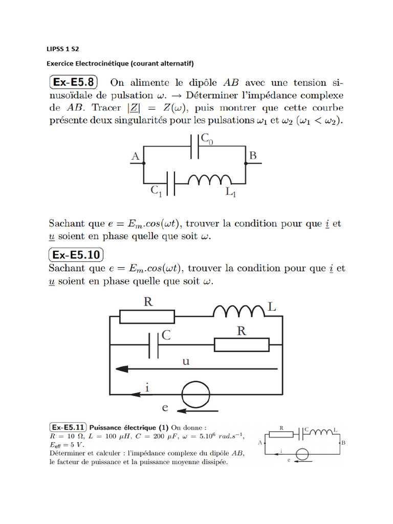 TD Electro Courant Alternatif | PDF