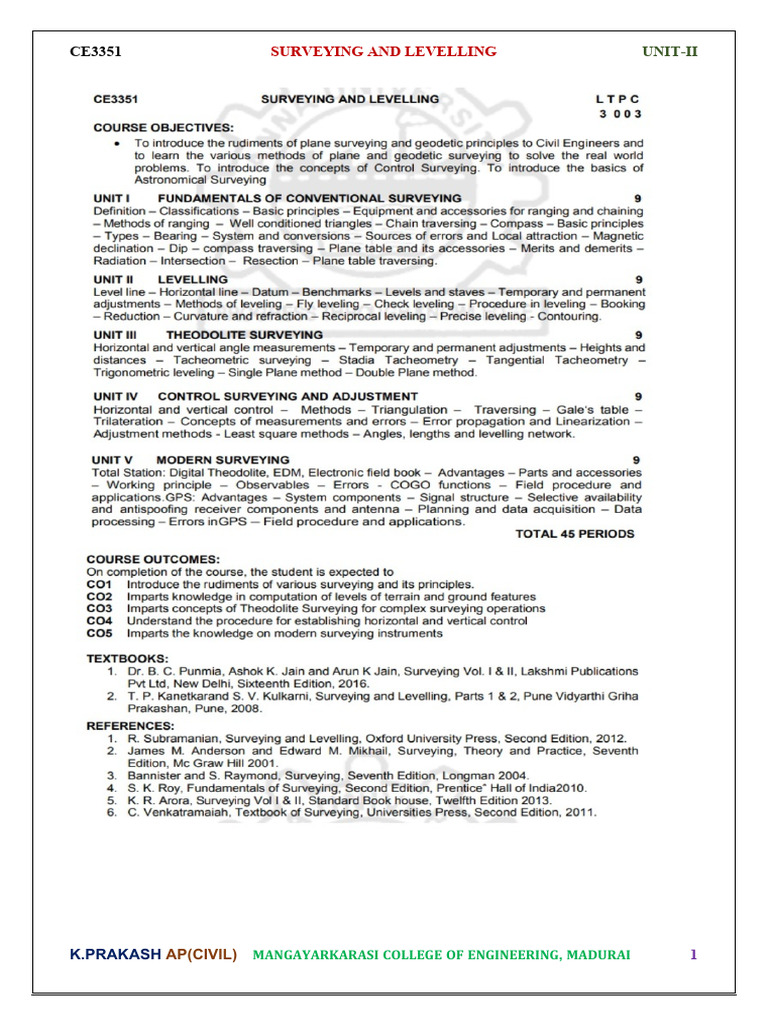 Ce3351-Survey Notes-U-2 | PDF