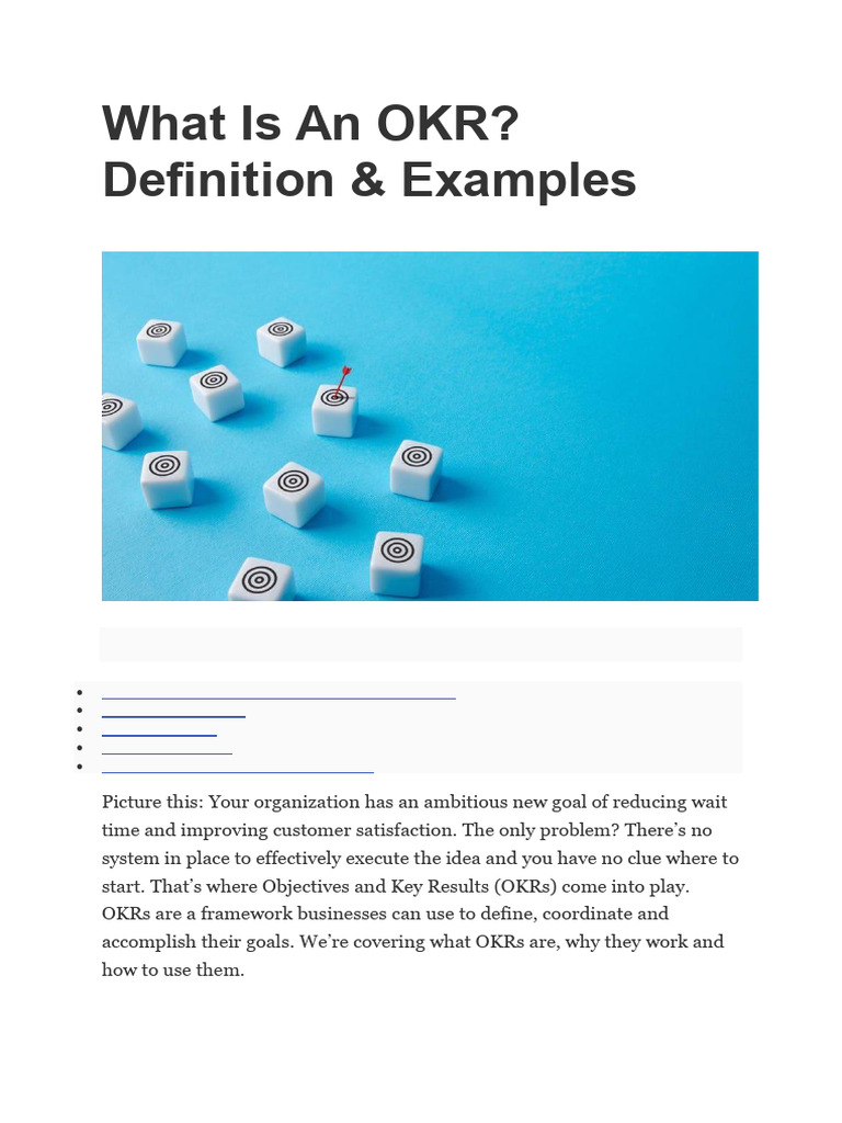 WHAT IS AN OKR OKR DEFINITION FRAMEWORK EXAMPLES 2025 intelligence overview