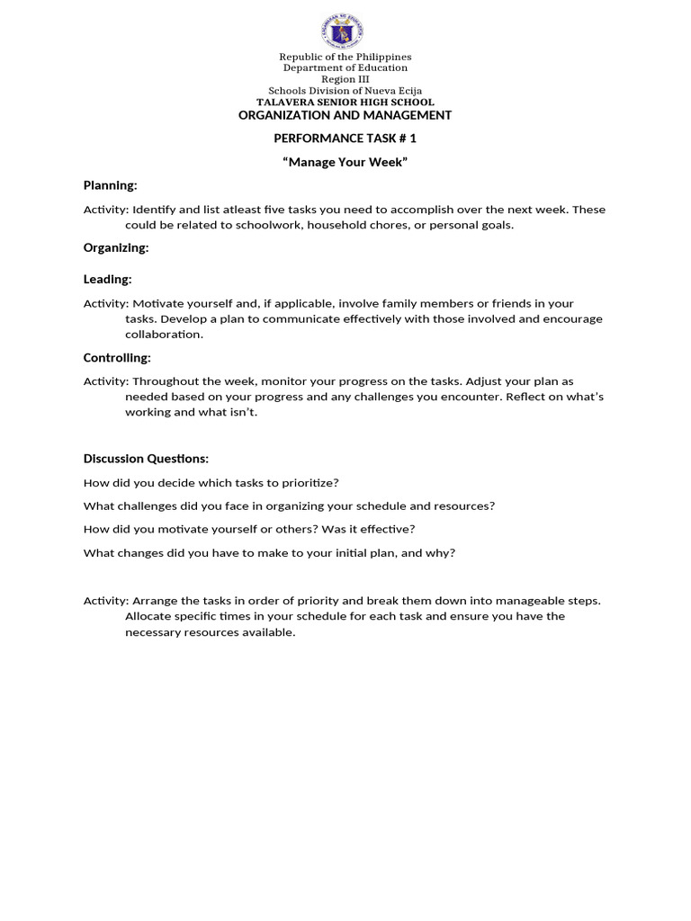 Performance Task 1-24-25 | PDF