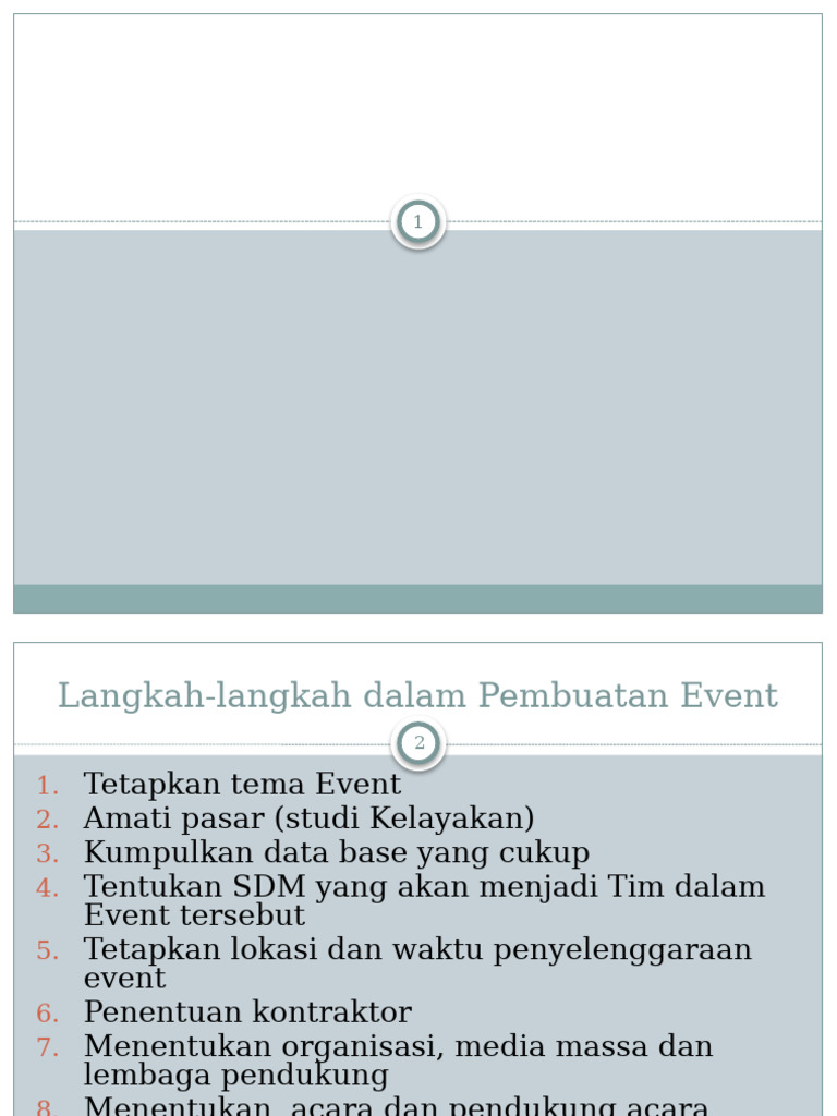 Panduan Lengkap Pembuatan Event | PDF