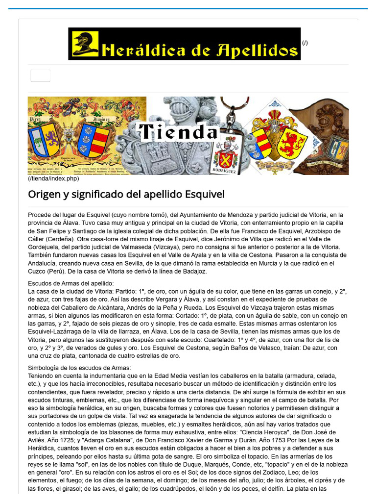 Origen y Significado Del Apellido Esquivel PDF