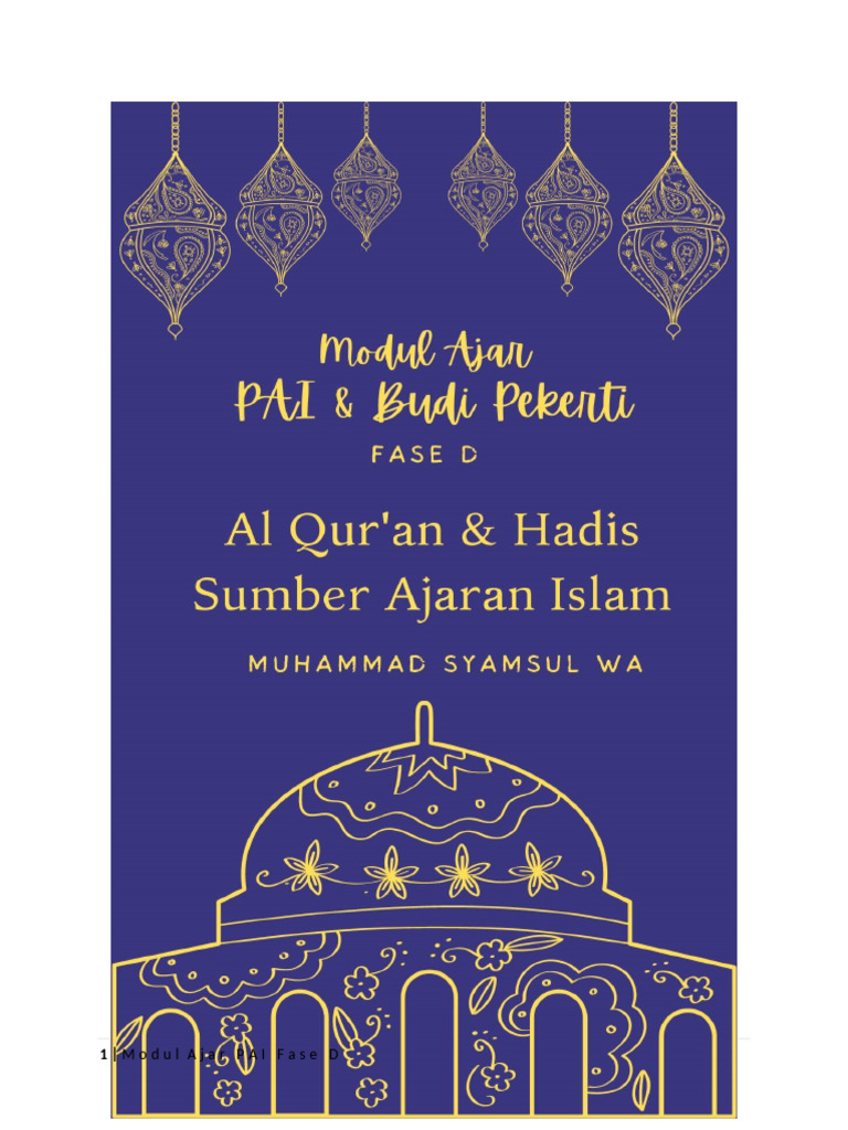 Modul Ajar Pendidikan Agama Islam Dan Budi Pekerti - Al Qur'an Dan ...