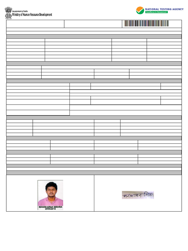 JEE (Main) ConfirmationPage | PDF