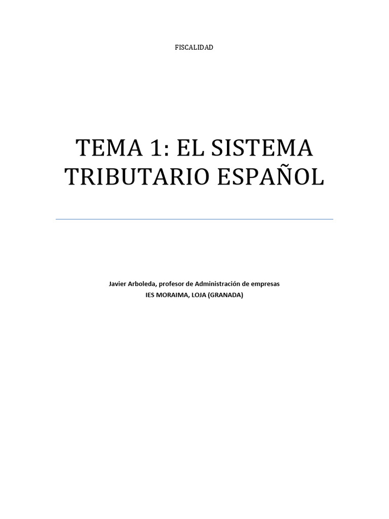 Sistema Tributario Español: Claves y Normas | PDF | Impuestos | Negocios