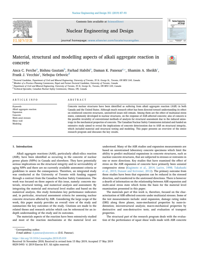 Frank J Vecchioc 2019 Material Structural And Modelling Aspects Of