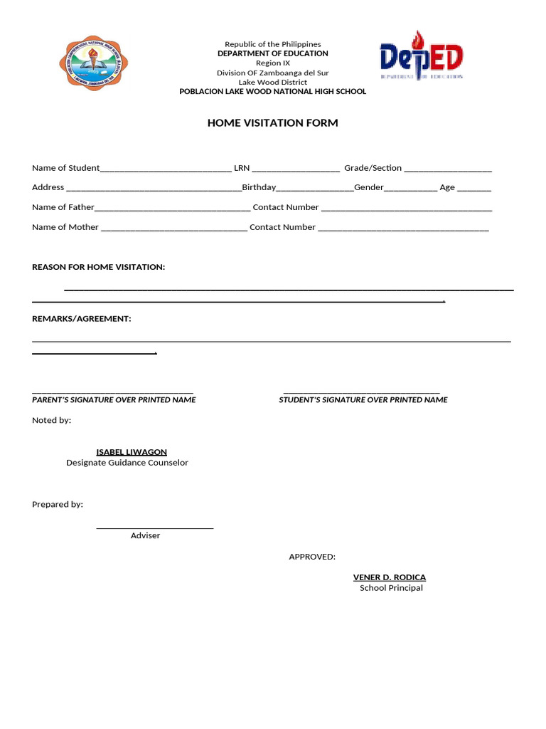 Home Visit Template 2 PDF