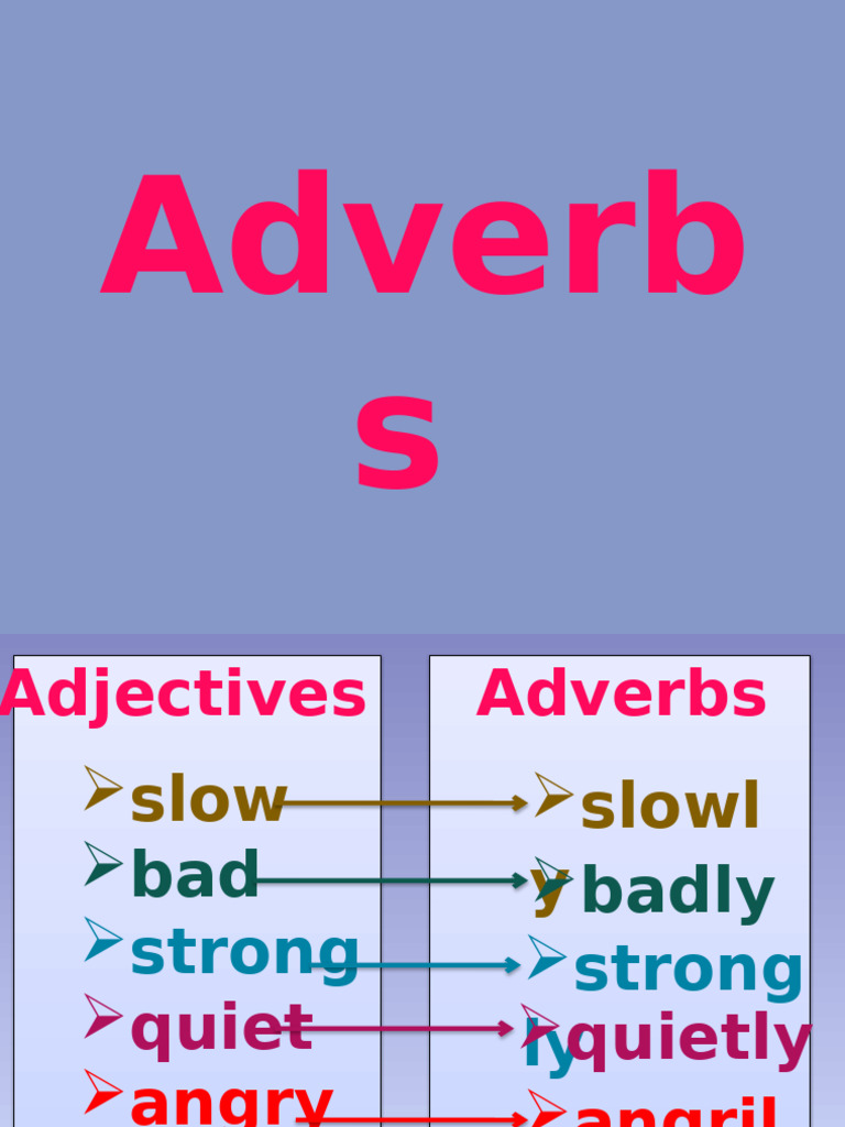 Adverbs Fun Activities Games Icebreakers Tests 62293 PDF