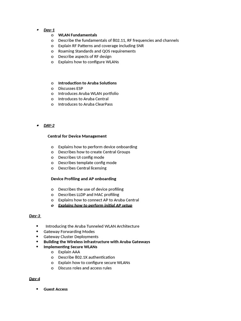 Aruba Wireless 5-Day | PDF