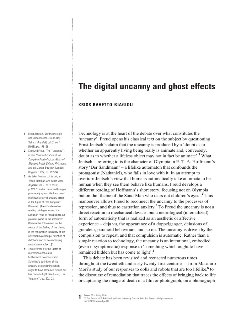 Digital Uncanny and Ghost Effects | PDF