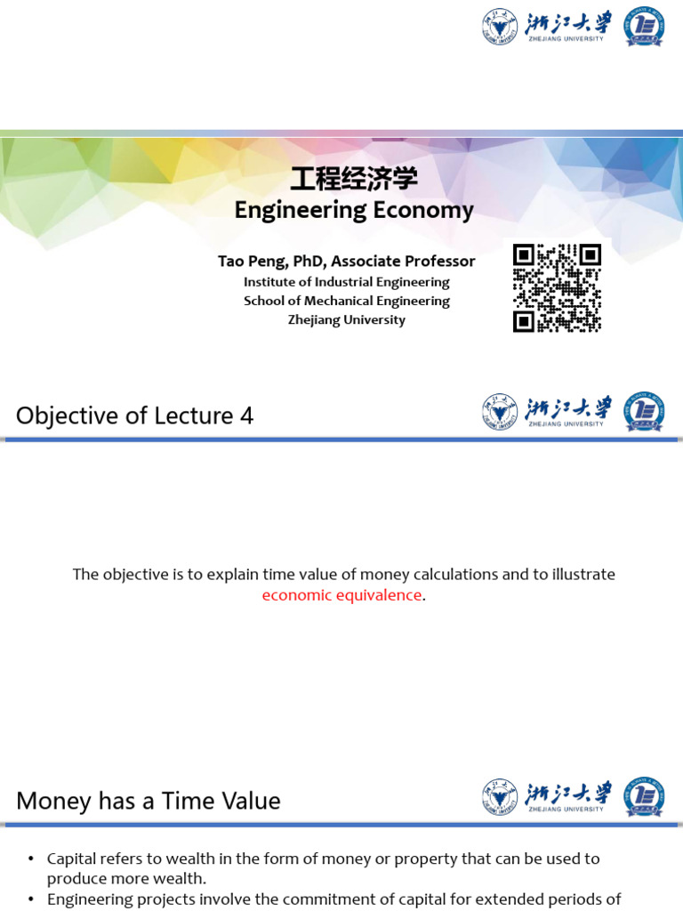 Engineering Economics - Time Value of Money | PDF
