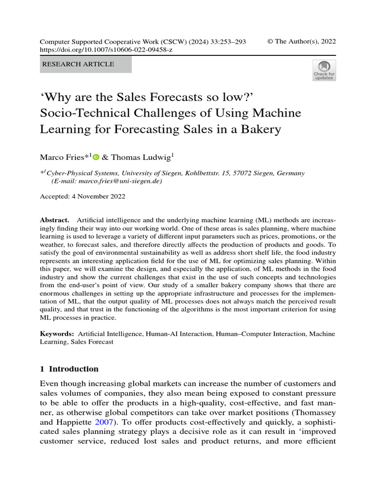 Why are the sales forecasts so low socio technical challenges of