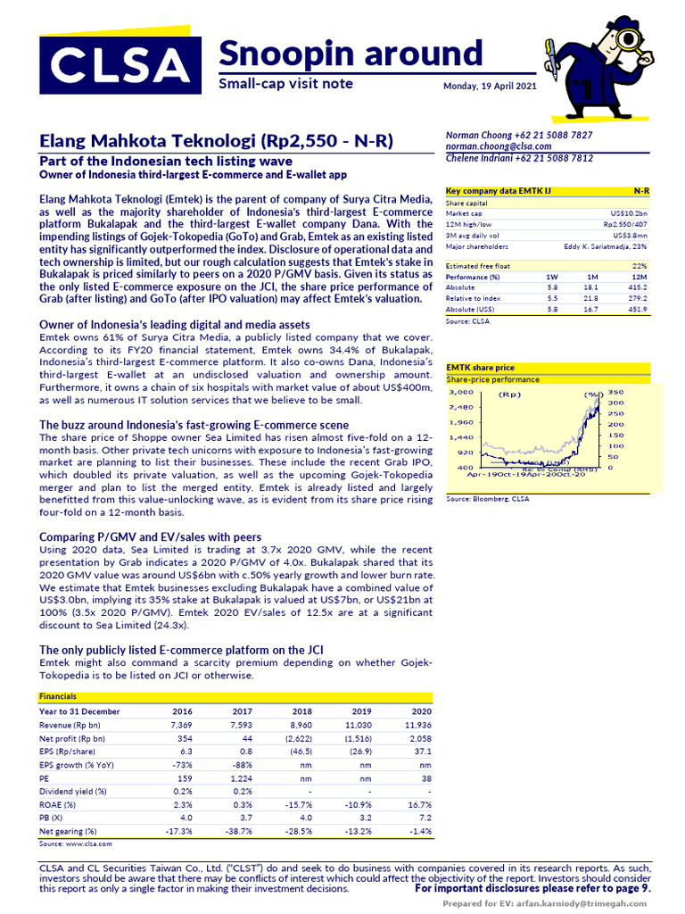 Emtk 190421 Clsa | PDF