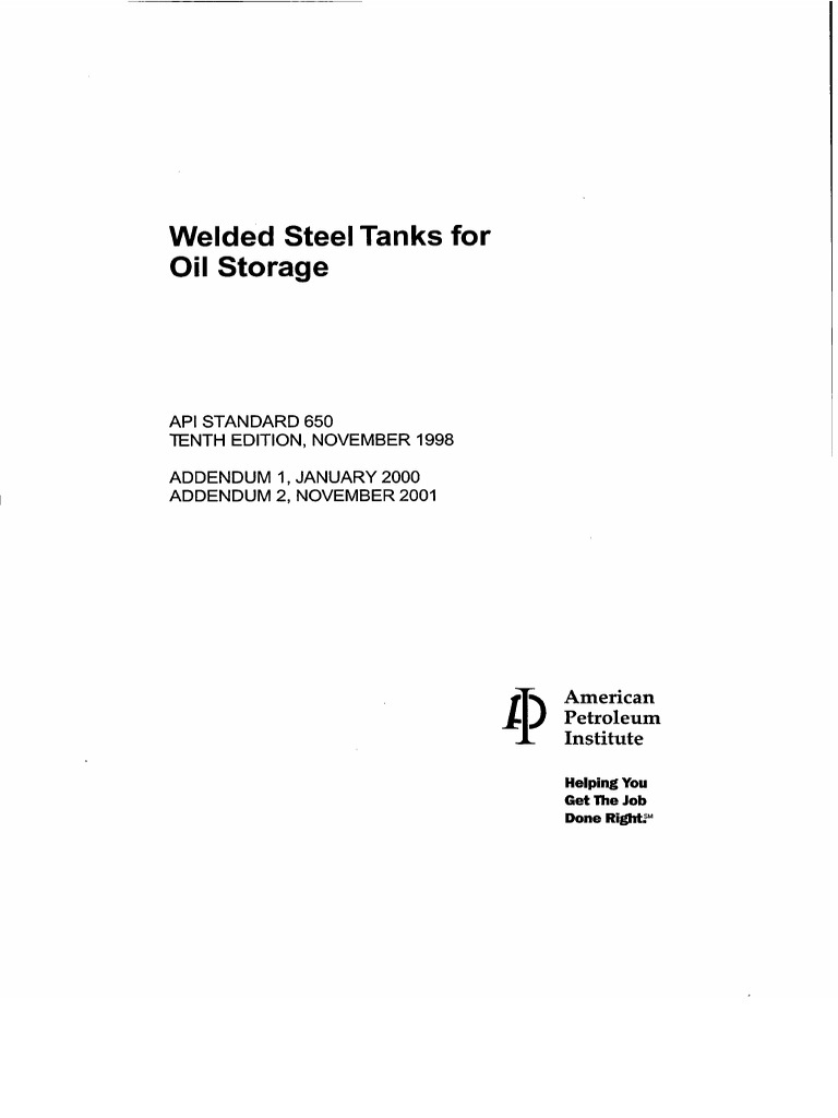 650 (Welded Steel Tanks For Oil Storage) | PDF