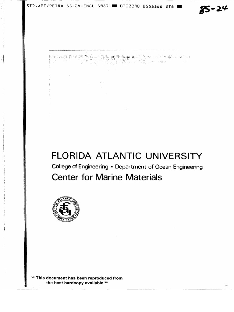 API STD PETRO 85-24-ENGL 1987 Effect of Weld Profile On Fatigue | PDF
