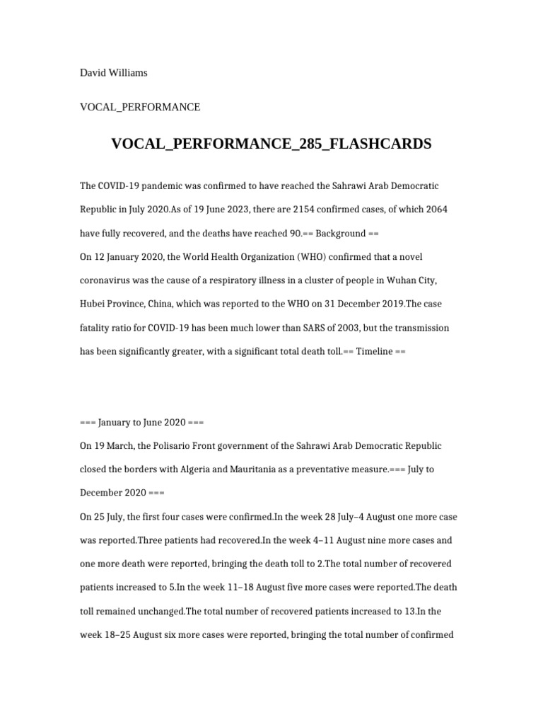 Vocal Performance 285 Flashcards | PDF