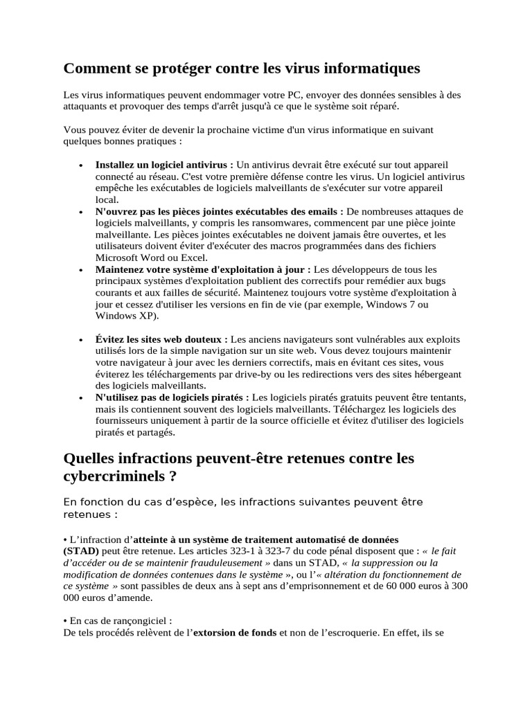 VIRUS INFORMATIQUE : Historique des logiciels malveillants