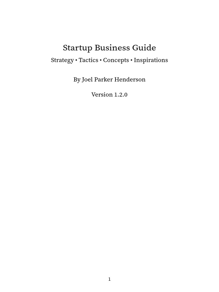 Startup Business Guide | PDF