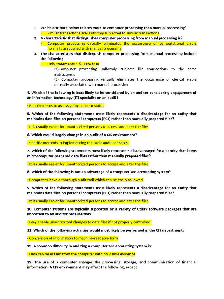 Auditing In A Cis Environment Pdf