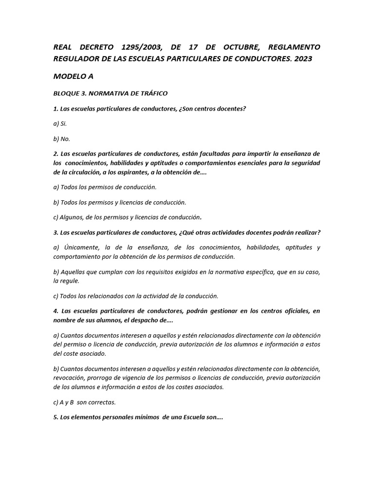 TEST MODELO A RD 1295 2003 by Telegram | PDF