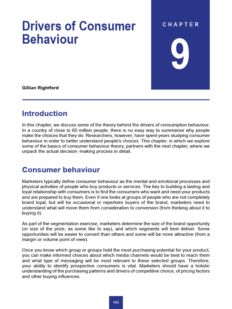 Drivers of Consumer Behaviour | PDF