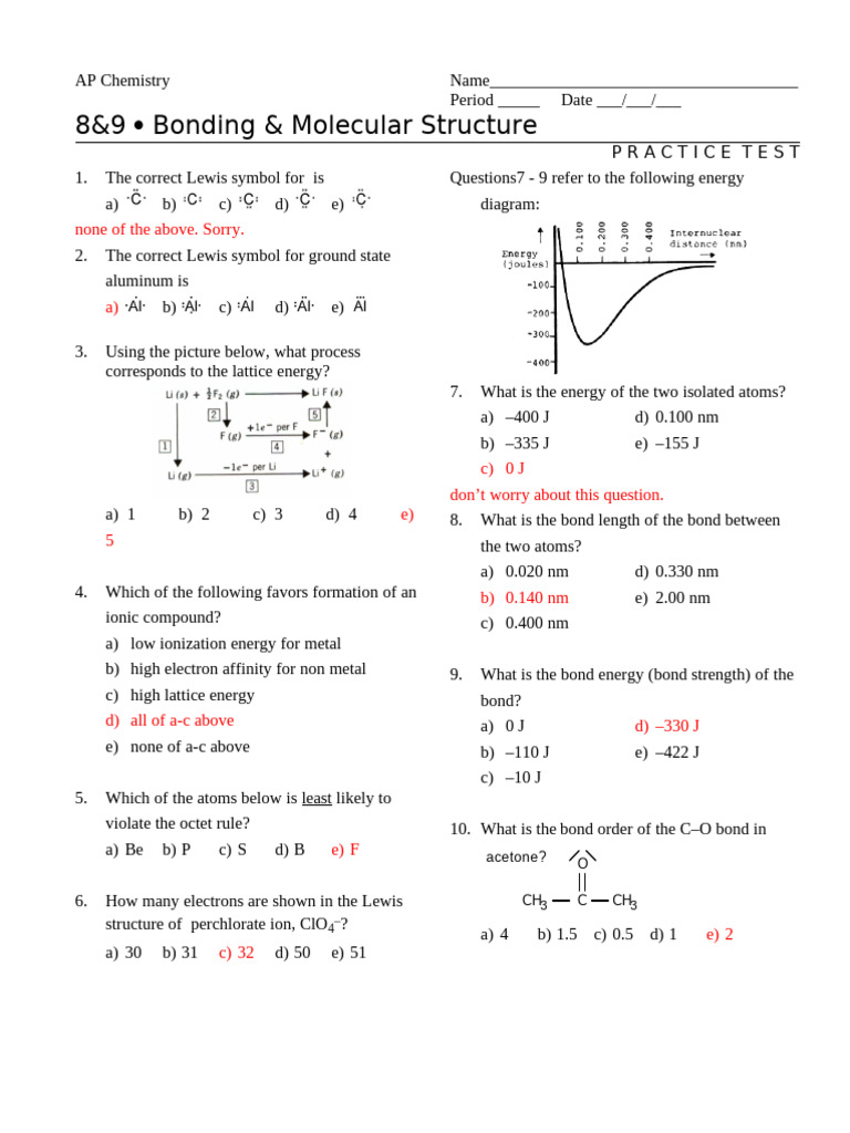 Unit 6 Practice Test Ans Key | PDF