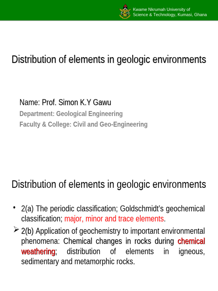 Topic 2 (B) Elements Distribution in Rocks | PDF
