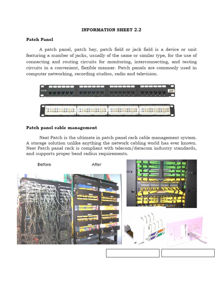 Patch Panel Overview and Cable Management | PDF | Computers