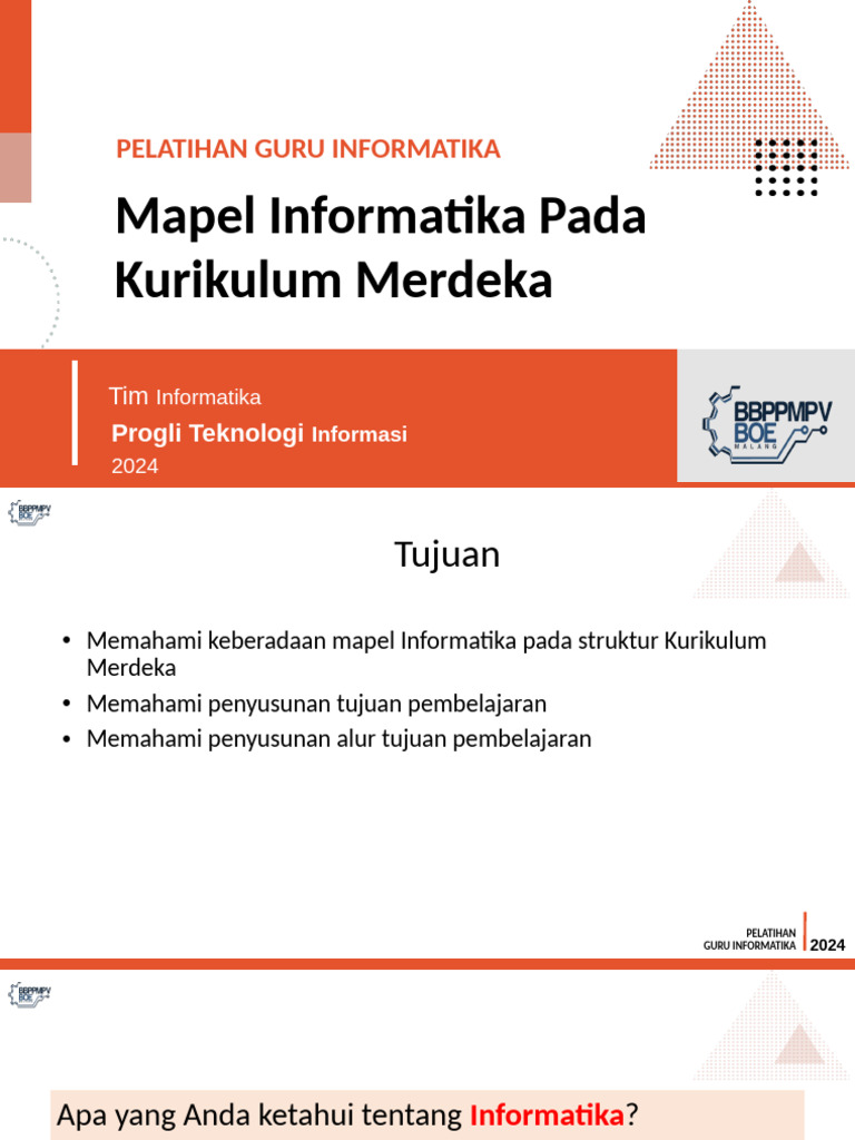 PPT - Mapel Informatika Pada Kurikulum Merdeka - 4juni24 | PDF