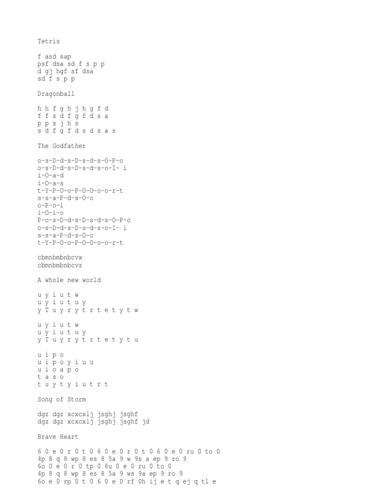 Virtual Piano Music Sheet | Download Free PDF | Ocio