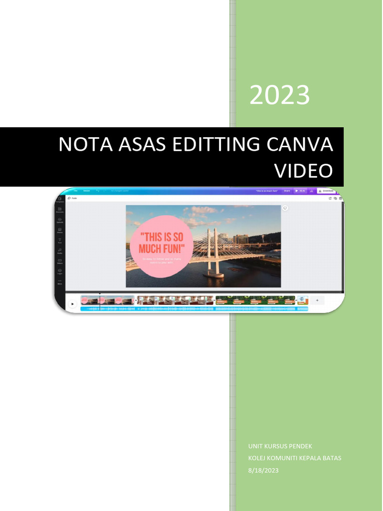 Cara Mengedit Video Dengan Canva | PDF | Komputer