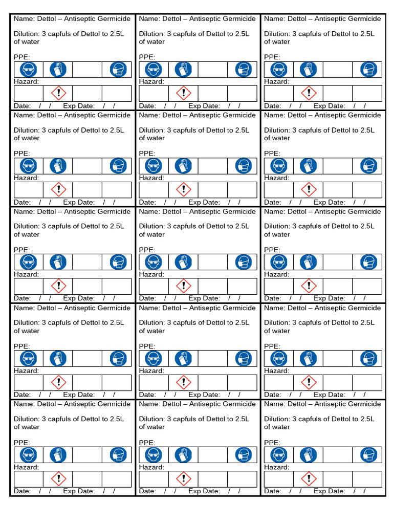 Chem Lables - Dettol | PDF | Biocides | Microbiology