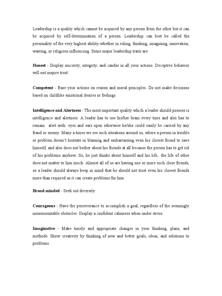 Qualities of A Leader PDF Mahatma Gandhi Leadership